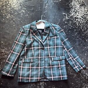 Plaid Women's Blazer Jacket